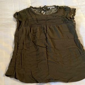 Army green top. Super cute and very flattering